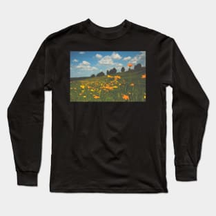 Summer Field of Wildflowers Long Sleeve T-Shirt